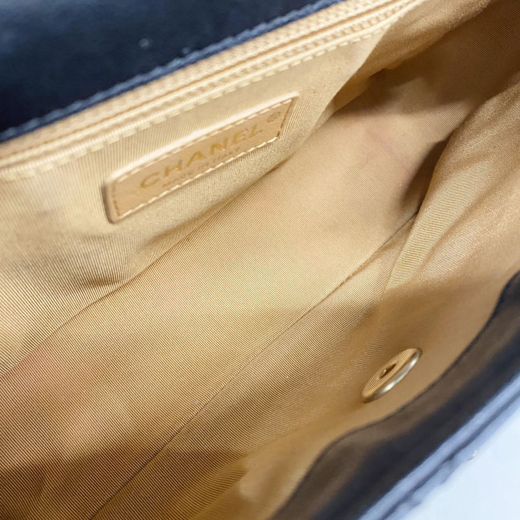 Chanel Handbag Quilted Leather Black Gold 2-Way Bag — view 4