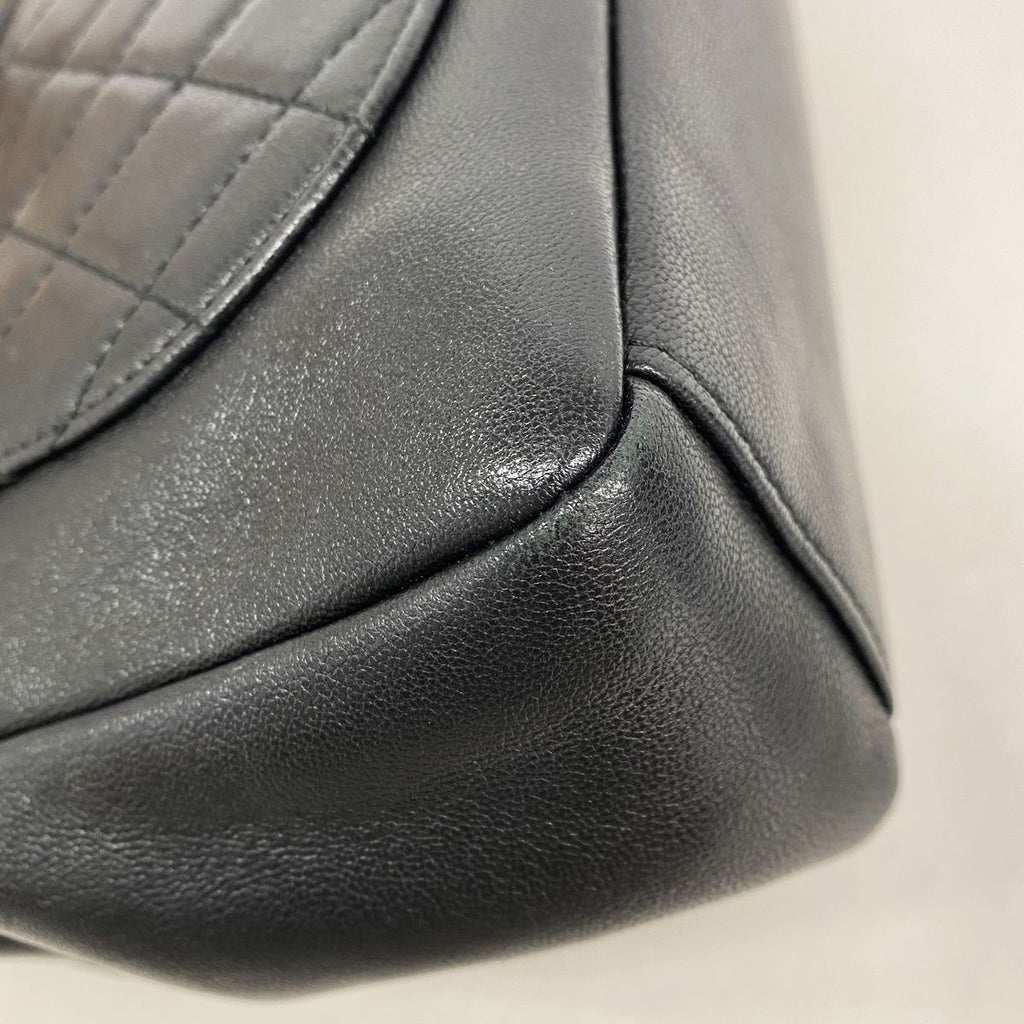 Chanel Handbag Quilted Leather Black Gold 2-Way Bag — view 6