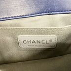 Chanel Shoulder Bag Boy Suede Navy Silver — view 5