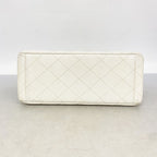 Chanel Shoulder Bag Quilted Caviar Leather White Gold — view 3