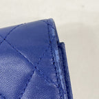 Chanel Trifold Wallet Quilted Lambskin Blue Silver — view 5