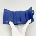 Chanel Trifold Wallet Quilted Lambskin Blue Silver — view 3