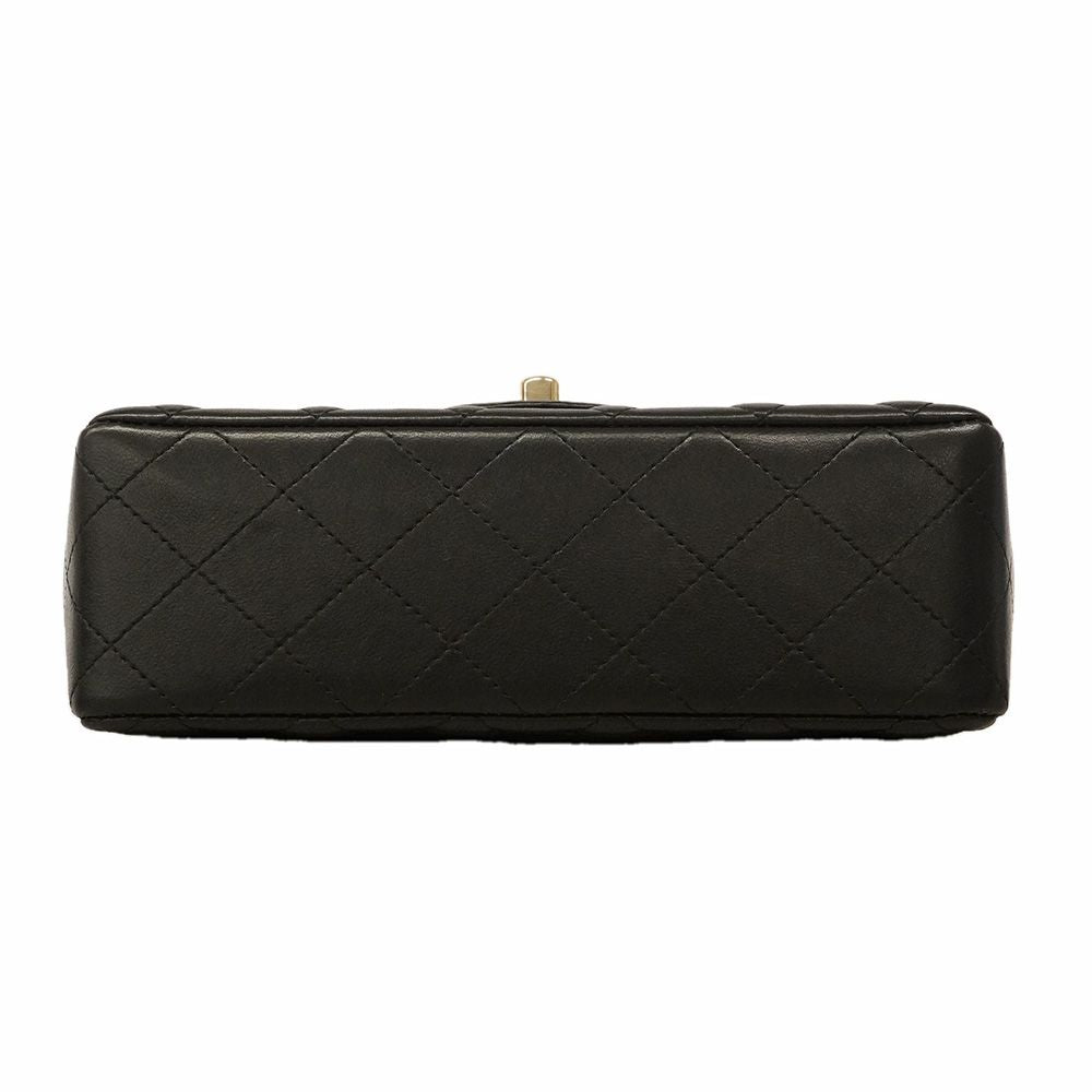 Chanel Shoulder Bag Mini Quilted Lambskin Black Champagne Gold — view 3