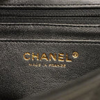 Chanel Shoulder Bag Mini Quilted Lambskin Black Champagne Gold — view 5
