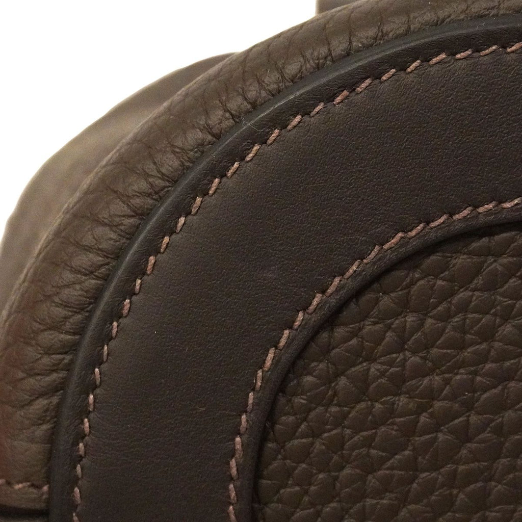 Hermes Handbag in the Loop 18 Taurillon Clemence Ebene Gold — view 6