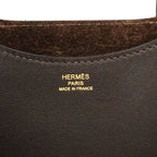 Hermes Handbag in the Loop 18 Taurillon Clemence Ebene Gold — view 5