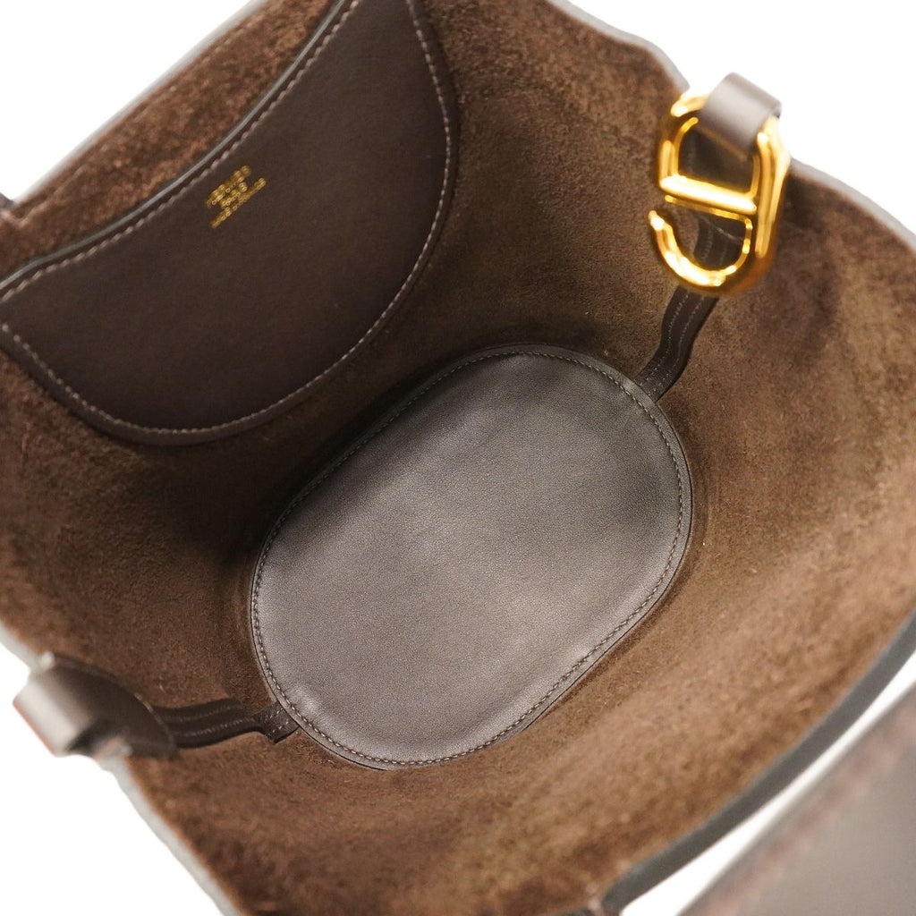 Hermes Handbag in the Loop 18 Taurillon Clemence Ebene Gold — view 4