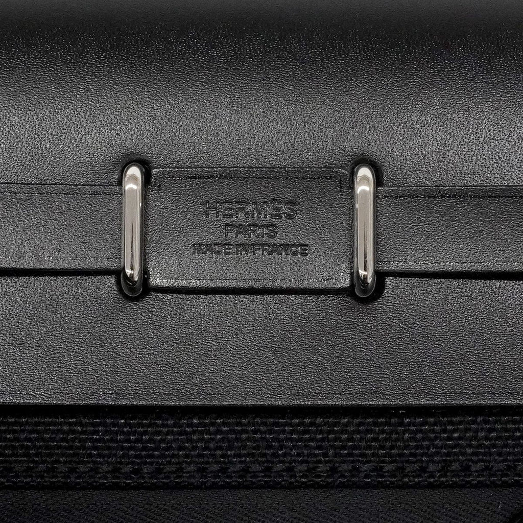 Hermes Shoulder Bag Herbag Zip Mini Toile Military Black Silver — view 5