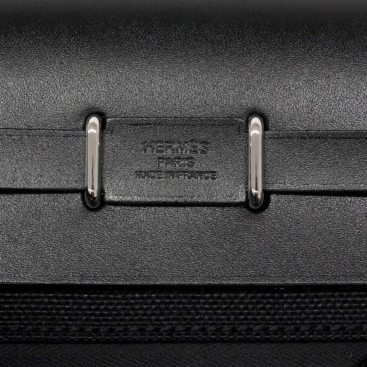 Hermes Shoulder Bag Herbag Zip Mini Toile Military Black Silver — view 5