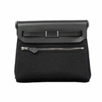 Hermes Shoulder Bag Herbag Zip Mini Toile Military Black Silver — view 6