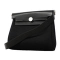 Hermes Shoulder Bag Herbag Zip Mini Toile Military Black Silver