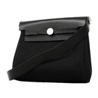 Hermes Shoulder Bag Herbag Zip Mini Toile Military Black Silver