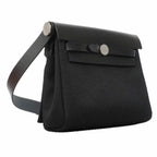 Hermes Shoulder Bag Herbag Zip Mini Toile Military Black Silver — view 2
