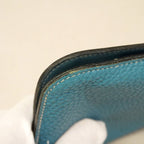 Hermes Wallet Dogon GM Togo Blue Jean Silver — view 6