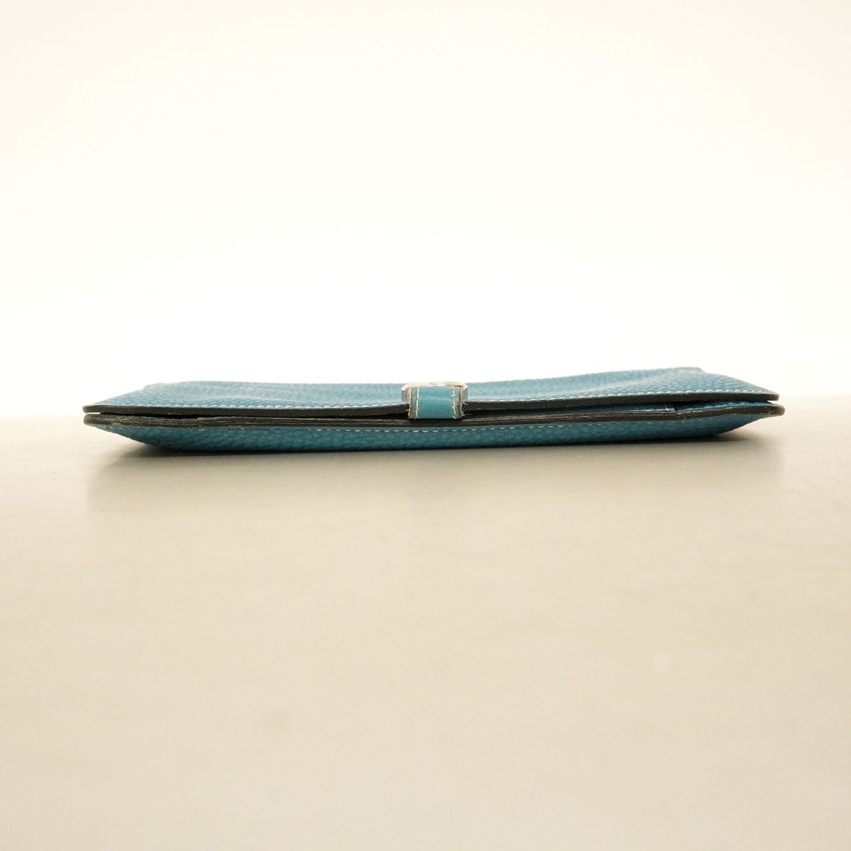 Hermes Wallet Dogon GM Togo Blue Jean Silver — view 3