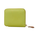 Hermes Coin Purse Azap Compact Silk'in Veau Epsom Vert Criquet Silver