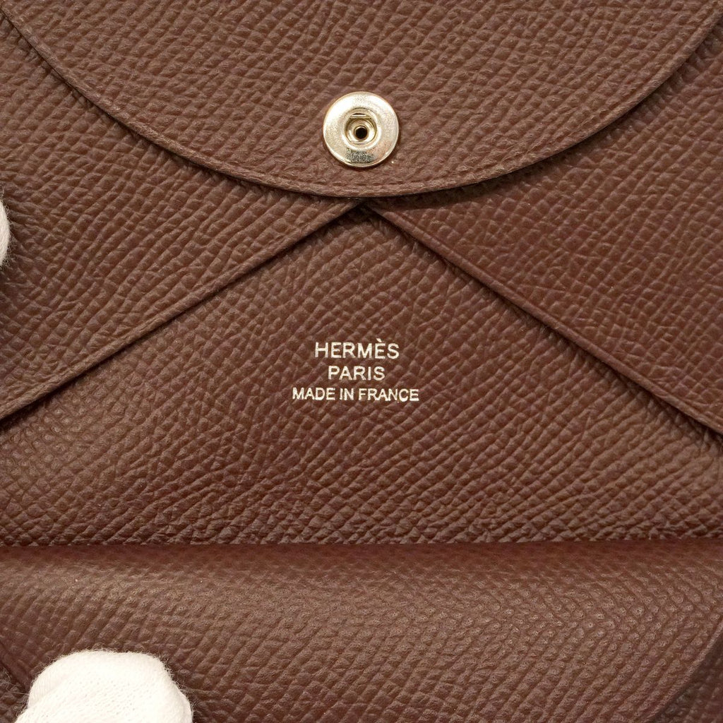 Hermes Coin Purse Calvi Duo Veau Epsom Tail Silver — view 5