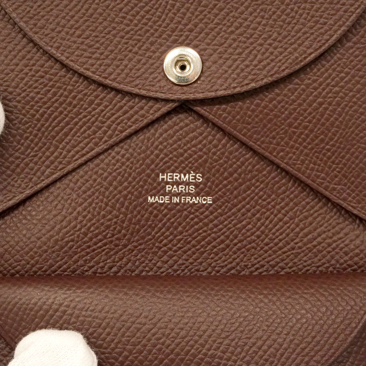 Hermes Coin Purse Calvi Duo Veau Epsom Tail Silver — view 5