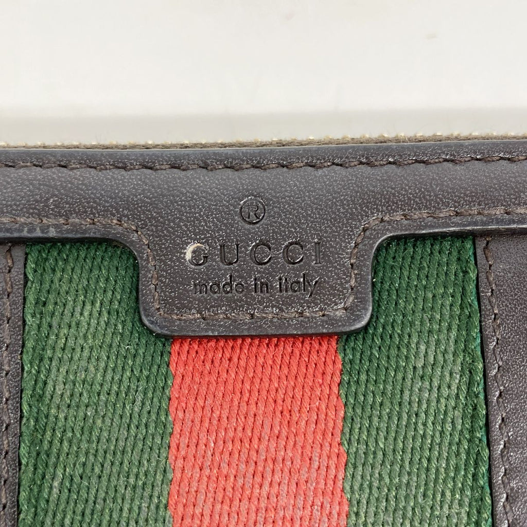 Gucci Wallet GG Canvas Sherry Line Brown Gold — view 4