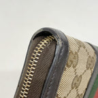Gucci Wallet GG Canvas Sherry Line Brown Gold — view 5