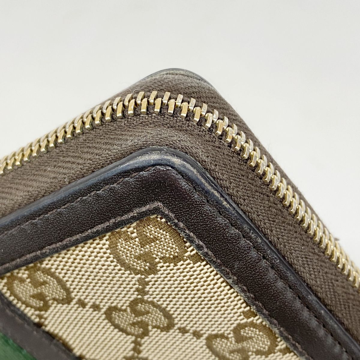 Gucci Wallet GG Canvas Sherry Line Brown Gold — view 6