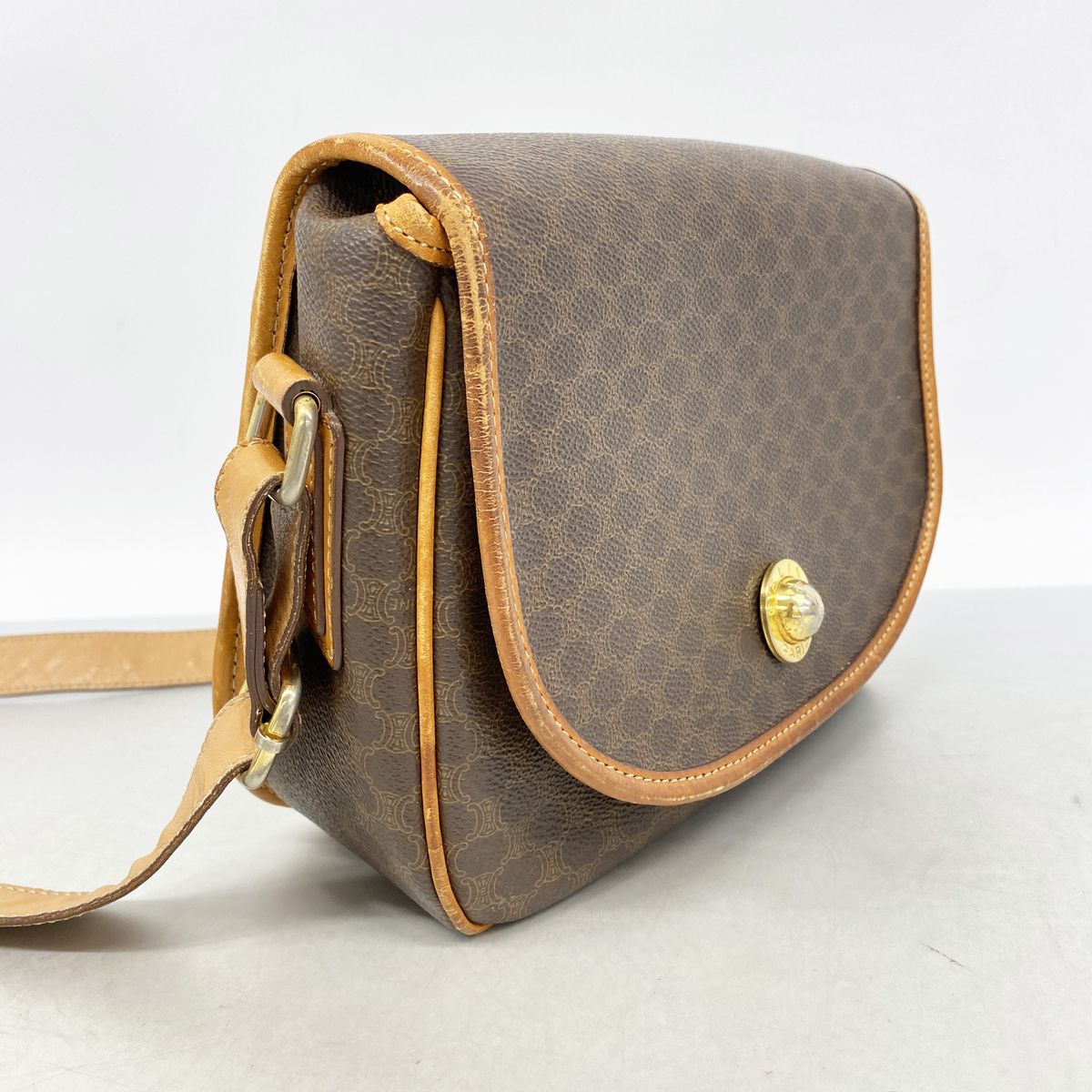 Celine Shoulder Bag Macadam Brown Gold — view 2