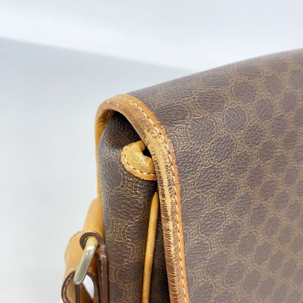 Celine Shoulder Bag Macadam Brown Gold — view 6