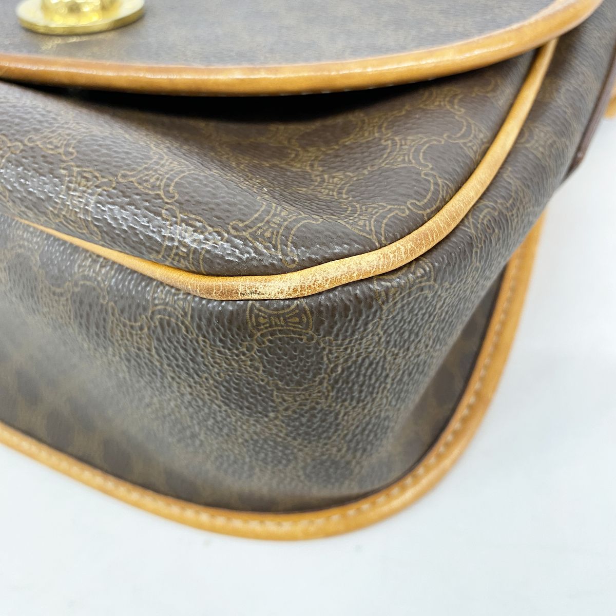 Celine Shoulder Bag Macadam Brown Gold — view 7