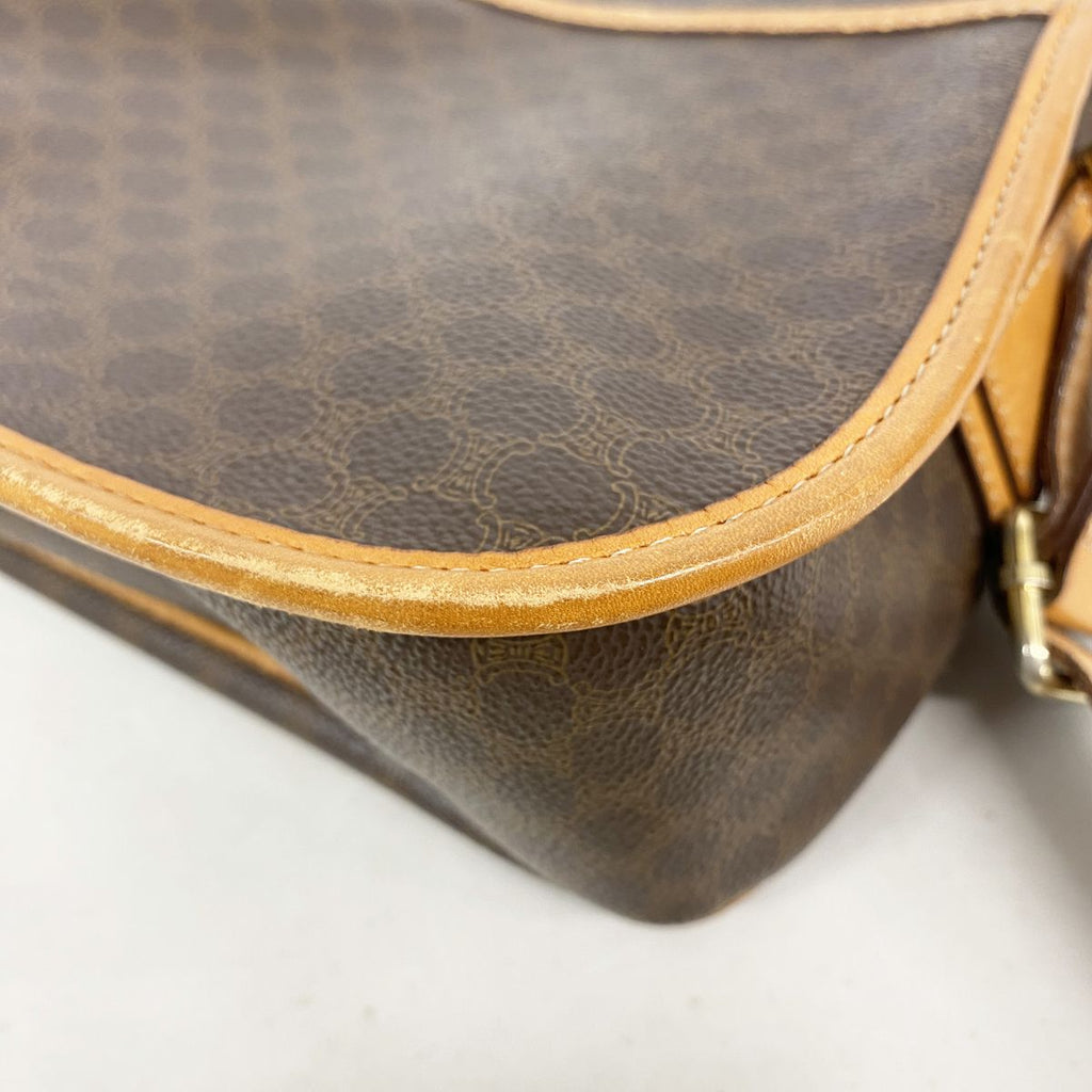 Celine Shoulder Bag Macadam Brown Gold — view 8