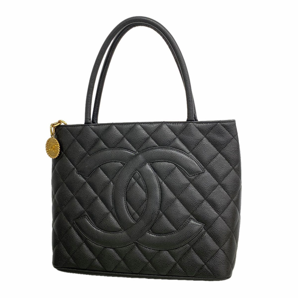Chanel Tote Reissue Caviar Leather Black Gold