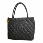 Chanel Tote Reissue Caviar Leather Black Gold