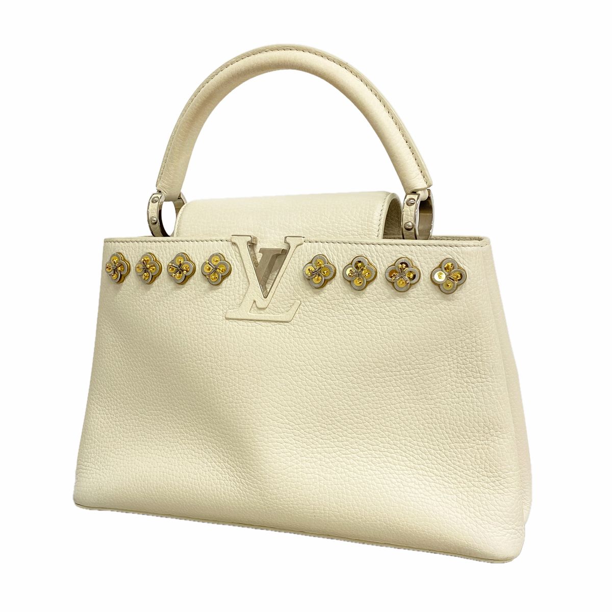 Louis Vuitton Handbag Taurillon Capucines PM White