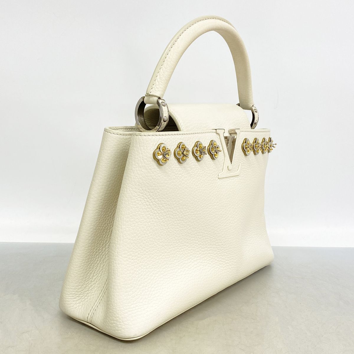 Louis Vuitton Handbag Taurillon Capucines PM White — view 2