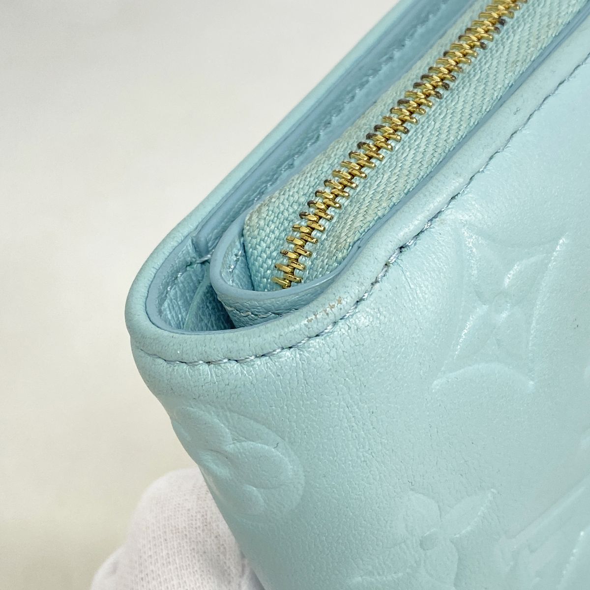 Louis Vuitton Wallet Monogram Embossed Portefeuille Lou Blue — view 6