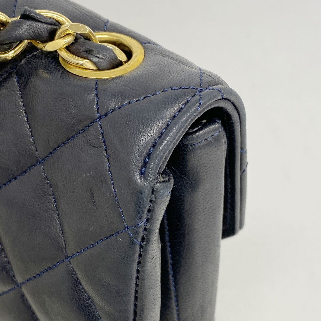 Chanel Shoulder Bag Quilted Lambskin Black Gold — view 7