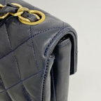 Chanel Shoulder Bag Quilted Lambskin Black Gold — view 7