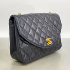 Chanel Shoulder Bag Quilted Lambskin Black Gold — view 2