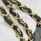 Chanel Shoulder Bag Quilted Lambskin Black Gold — view 8