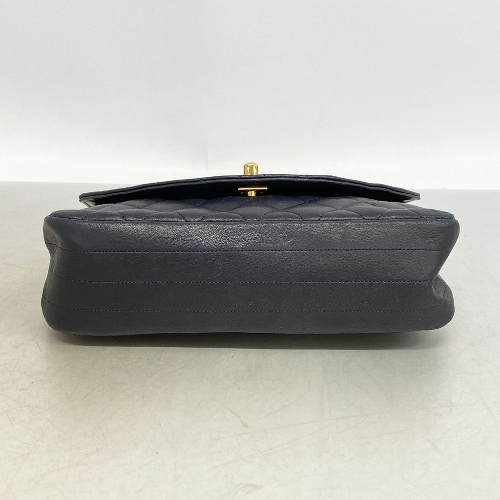 Chanel Shoulder Bag Quilted Lambskin Black Gold — view 3