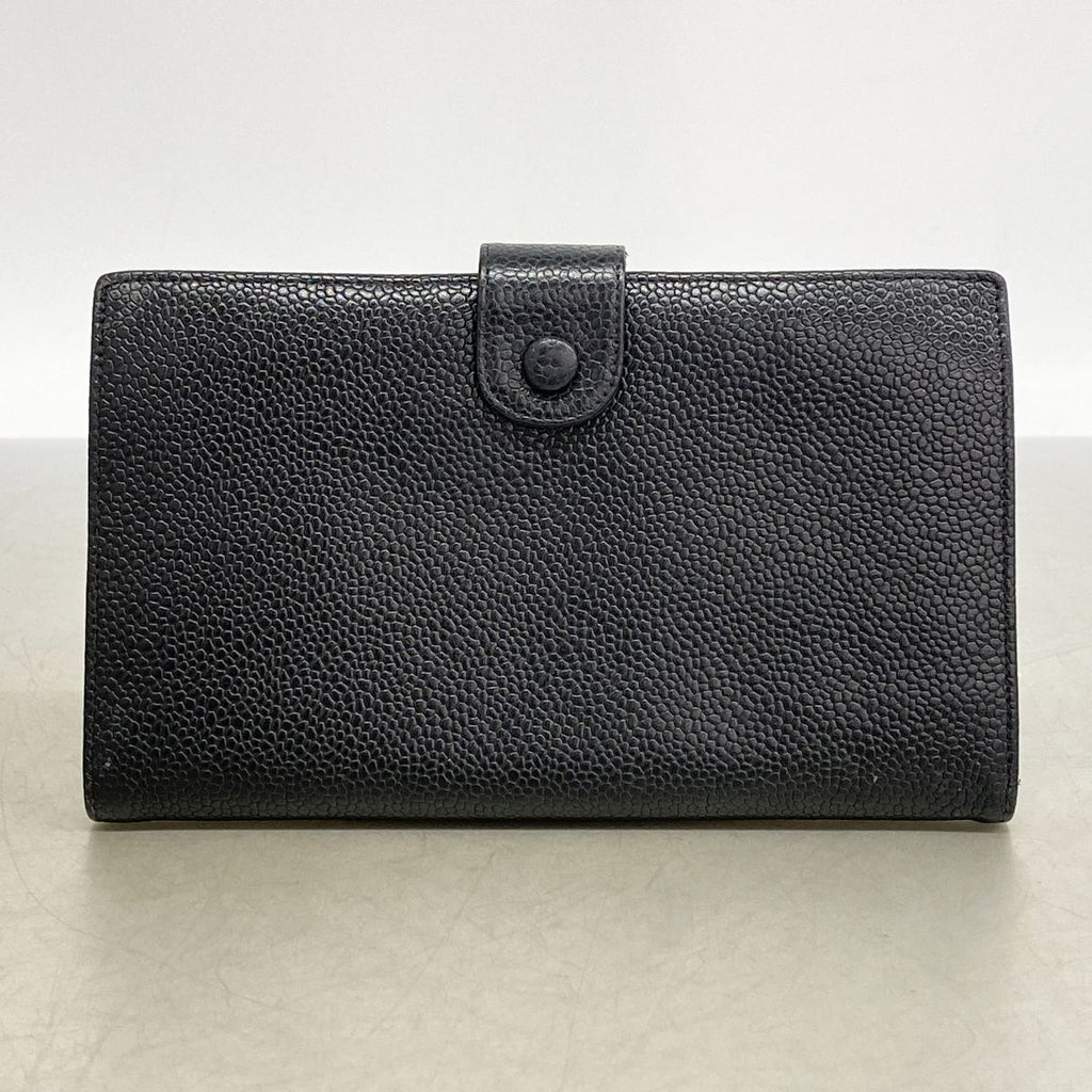 Chanel Wallet Caviar Leather Black Gold — view 8