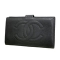 Chanel Wallet Caviar Leather Black Gold