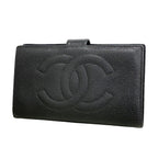 Chanel Wallet Caviar Leather Black Gold