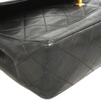 Chanel Shoulder Bag Quilted Lambskin Black Gold — view 6