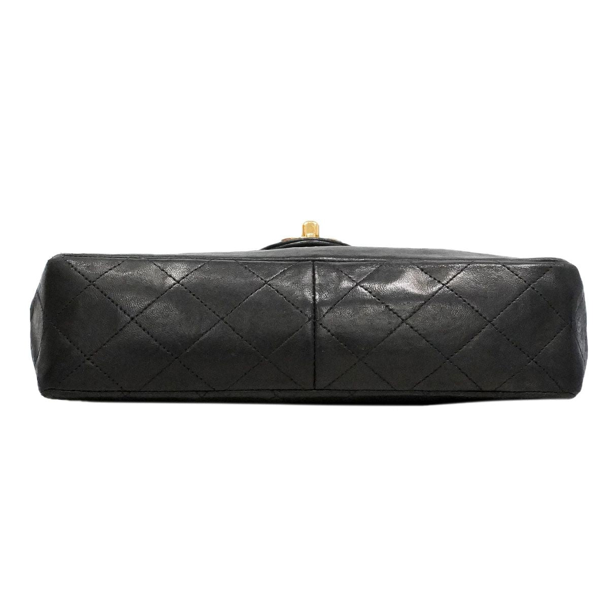 Chanel Shoulder Bag Quilted Lambskin Black Gold — view 3
