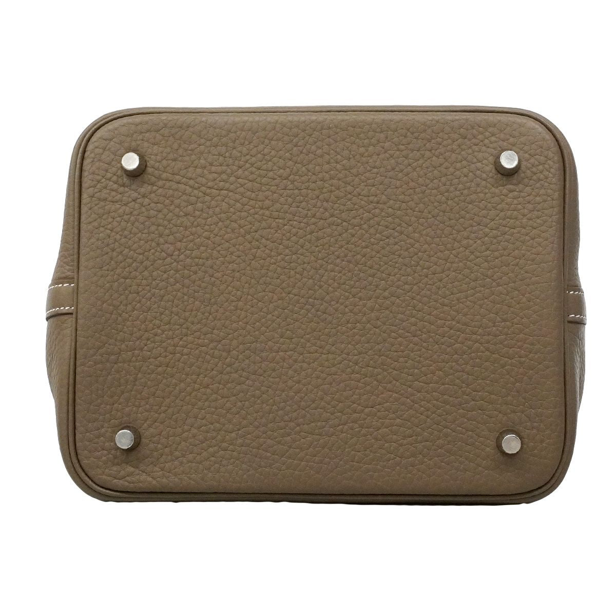 Hermes Handbag Picotin Lock MM Taurillon Clemence Etoupe Silver — view 3