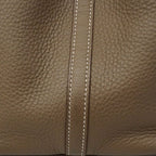 Hermes Handbag Picotin Lock MM Taurillon Clemence Etoupe Silver — view 7
