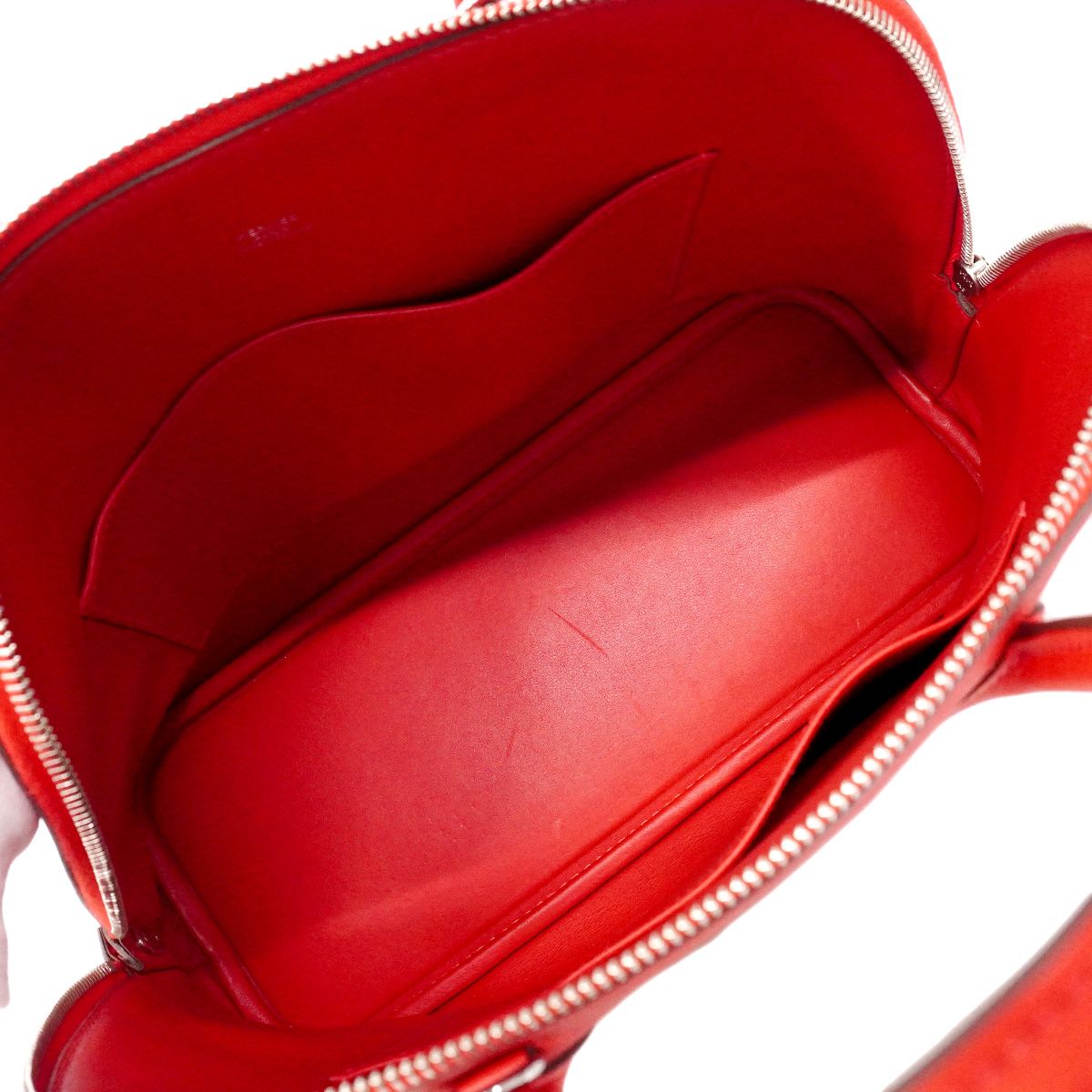 Hermes Handbag Bolide Evercolor Rouge Vif Silver 2-Way Bag — view 4