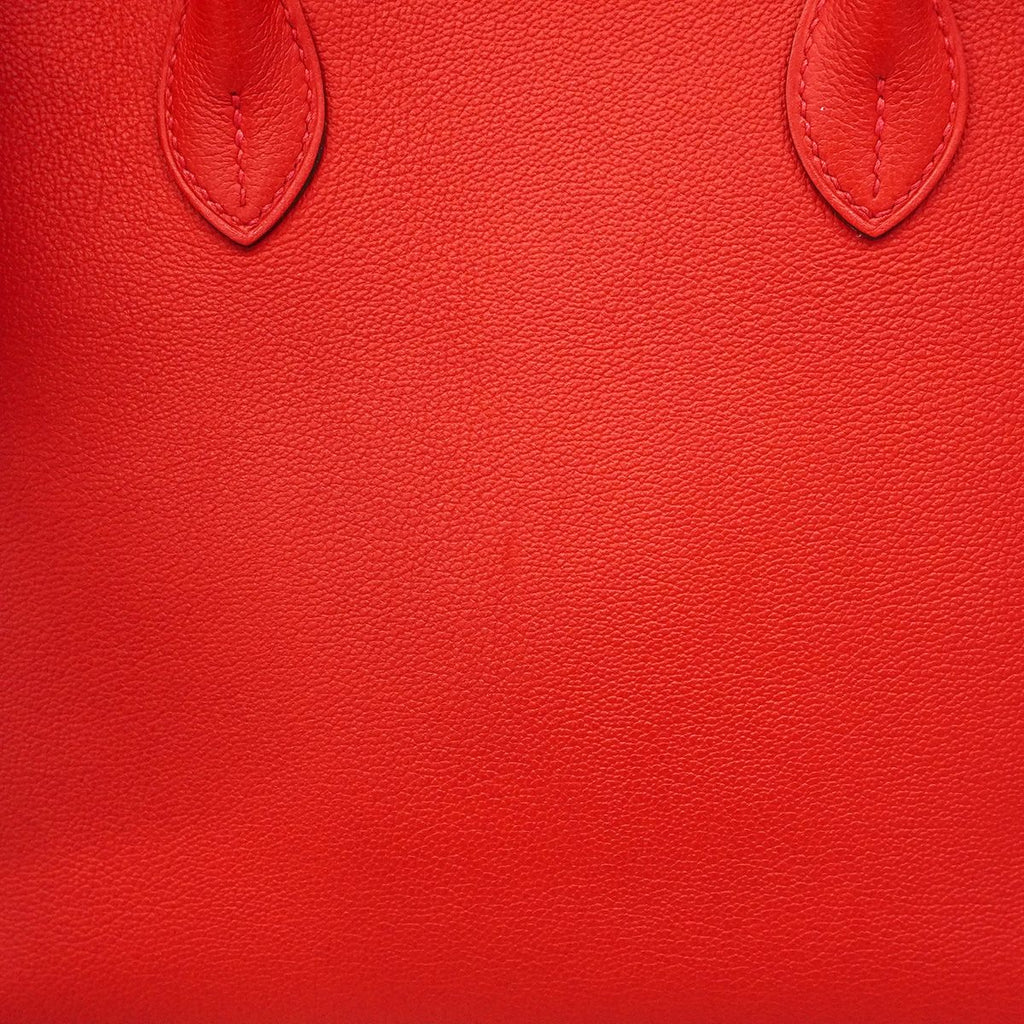 Hermes Handbag Bolide Evercolor Rouge Vif Silver 2-Way Bag — view 8