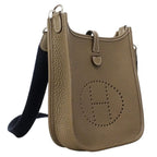 Hermes Shoulder Bag Evelyne TPM Taurillon Clemence Etoupe Silver — view 2