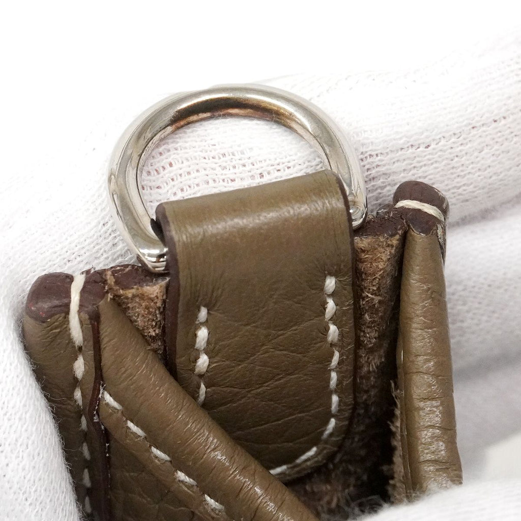 Hermes Shoulder Bag Evelyne TPM Taurillon Clemence Etoupe Silver — view 8